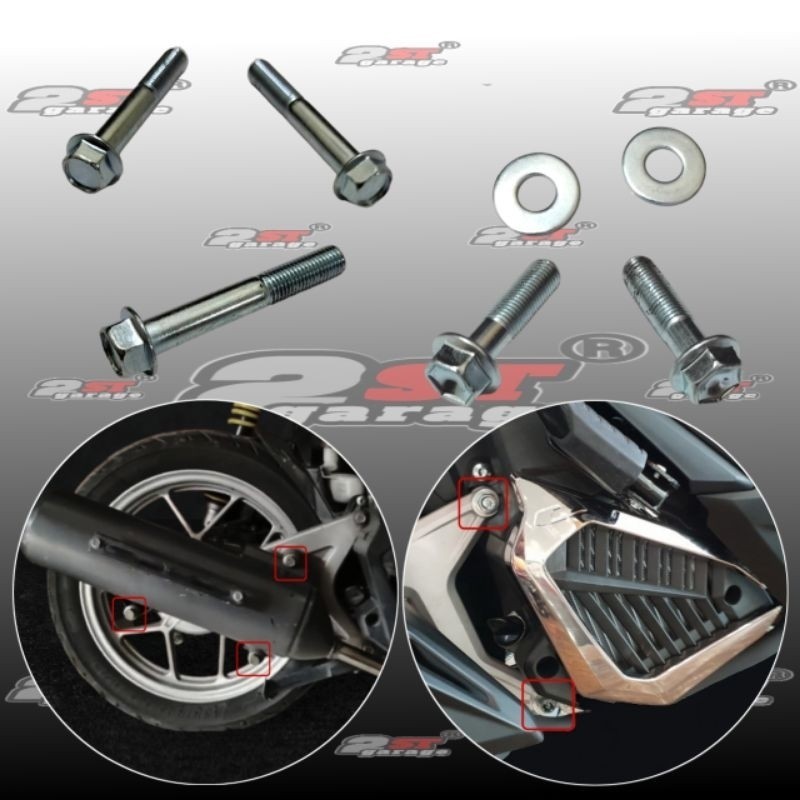 Baut Gantungan Knalpot/Baut Swing Arm Honda Vario 125-150 LED/ Vario 125 Old Bohlam WE