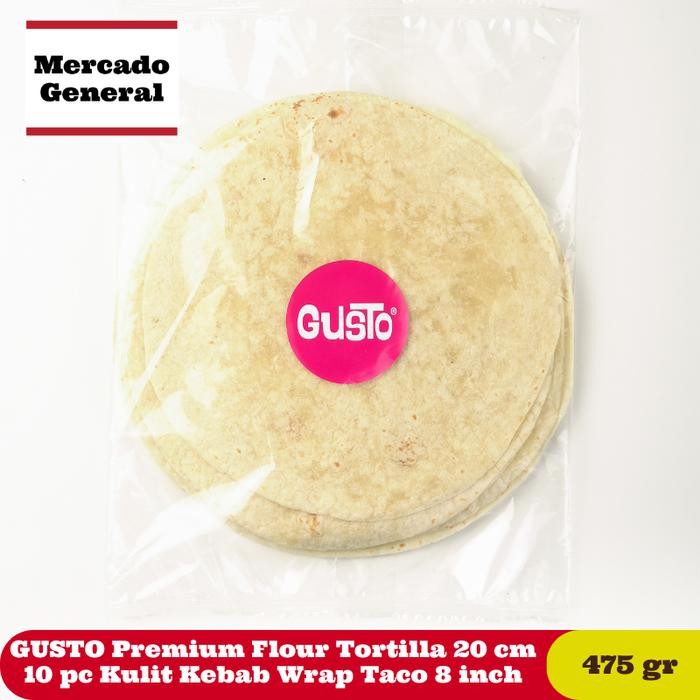 

BisaInstan- GUSTO Premium Flour Tortilla 20 cm 10 pc Kulit Kebab Wrap Taco 8 inch