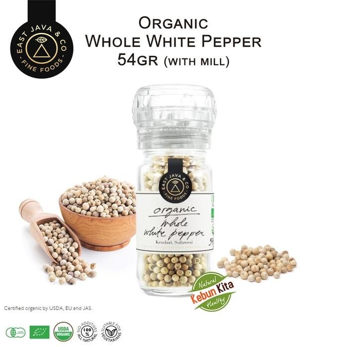

BisaInstan- Organic Whole White Pepper with Mill 54gr (Lada Putih Utuh)