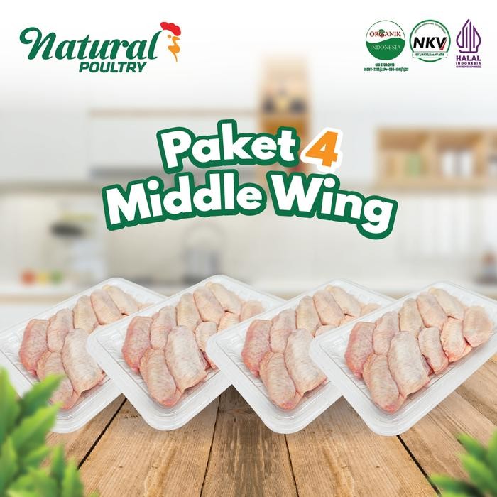 

Kirim,HariYgSama- Middle Wing Sayap Ayam Probiotik 200 gram Natural Poultry - Paket 4 Pack