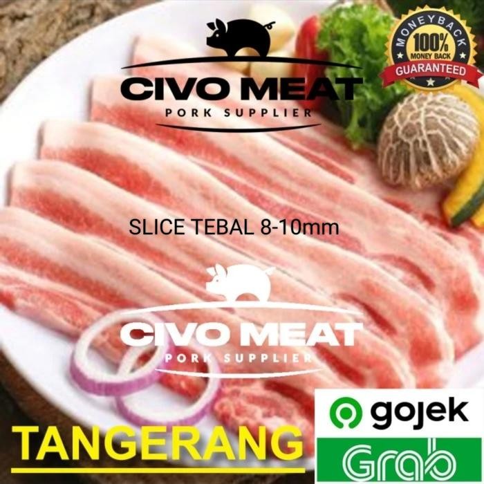 

Kirim,HariYgSama- SAMGYEOPSAL IMPORT Samcan Pork Belly Import Slice TEBAL 8-10mm 500gr