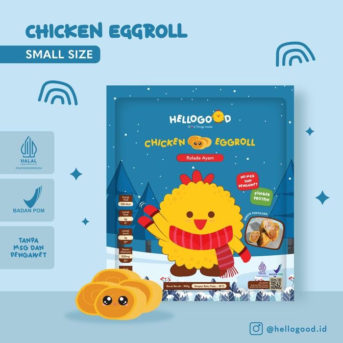 

Kirim,HariYgSama- Chicken Eggroll HELLOGOOD No MSG, Izin Edar BPOM - SMALL PACK
