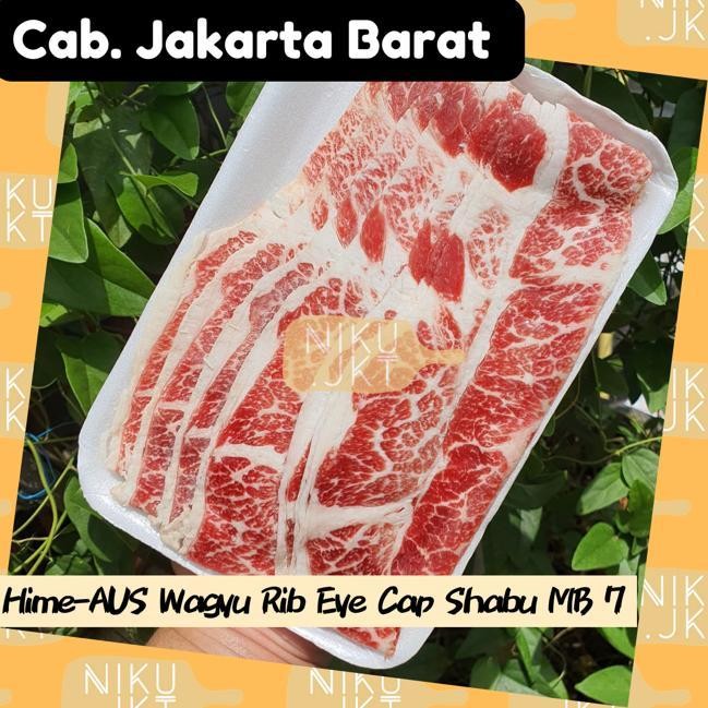 

Kirim,HariYgSama- Daging Slice Sapi AUS Wagyu Rib Eye Cap / Deckle MB 7 Shabu Slice