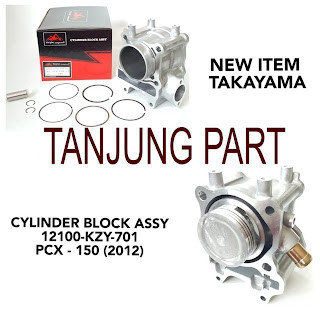 Cylinder Block Assy + Piston + Ring Old PCX 150' 2012 12100-KZY-701 TAKAYAMA Genuine Part