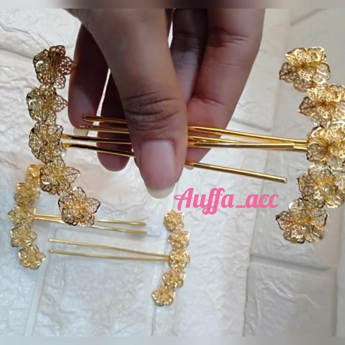 ready stok tusuk konde bunga kendari sepasang/hiasan sanggul modern original