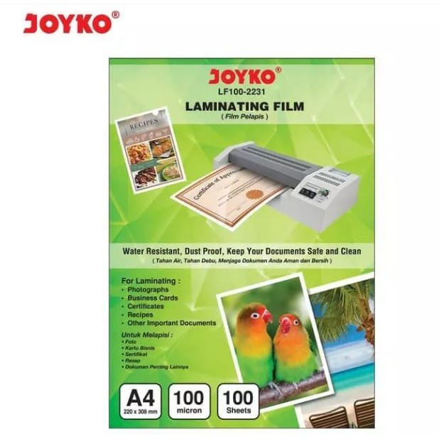 

PLASTIK LAMINATING PAPER A4 100 MICRON