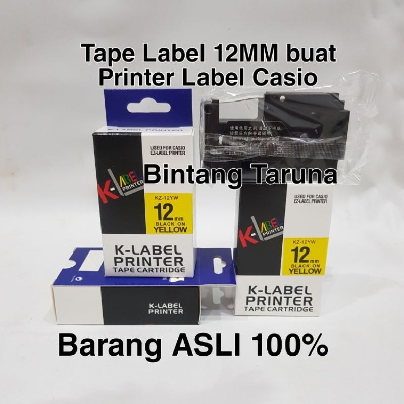 

Tape Catridge EZ-Label Printer 12mm -12YW K-Label Label for EZ Printer Tape 12mm