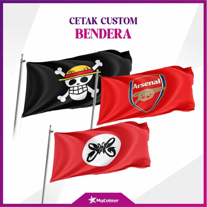 Mntb" Cetak Custom Printing Bendera Kain Satuan Dekorasi Ruangan