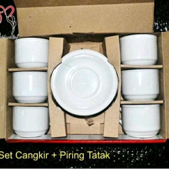 TOP CANGKIR SET / CANGKIR TEH / CANGKIR KOPI WARNA PUTIH NIKURA SET ISI 12 PCS GELAS SET HUSUS