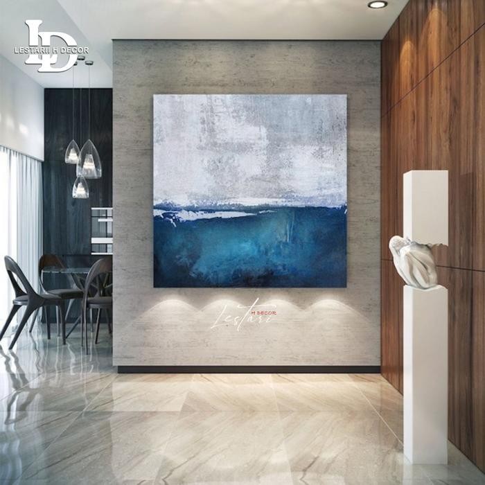 

ready stok large ocean canvas painting,original deep blue sea original