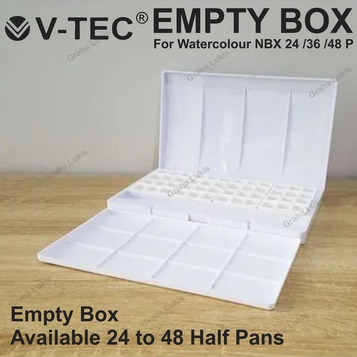 

ready stok empty case for watercolour 24 pocket box + halfpan - nbx 24 original
