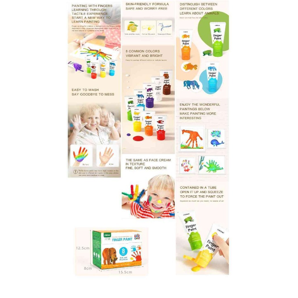 

ready stok mideer washable finger paint non toxic hand painting cat tangan anak original