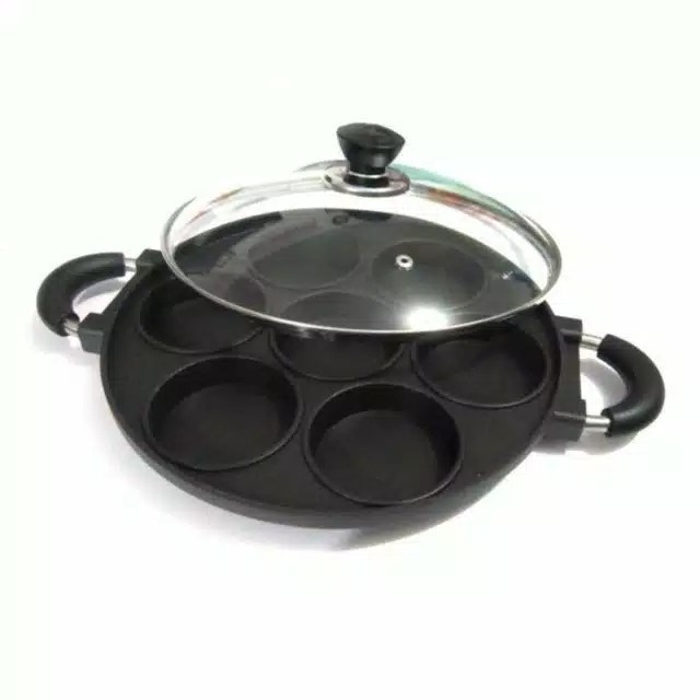 Wajan Teflon Cetakan Kue Martabak Telur Mini Happy Call Pan 7-8 Lubang Loyang - Asli