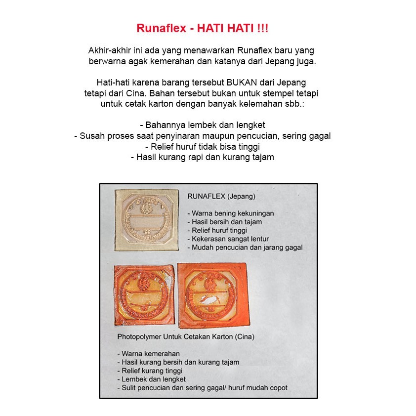 Karet Runaflex Runaflek Ukuran Besar - Photomer Printing e