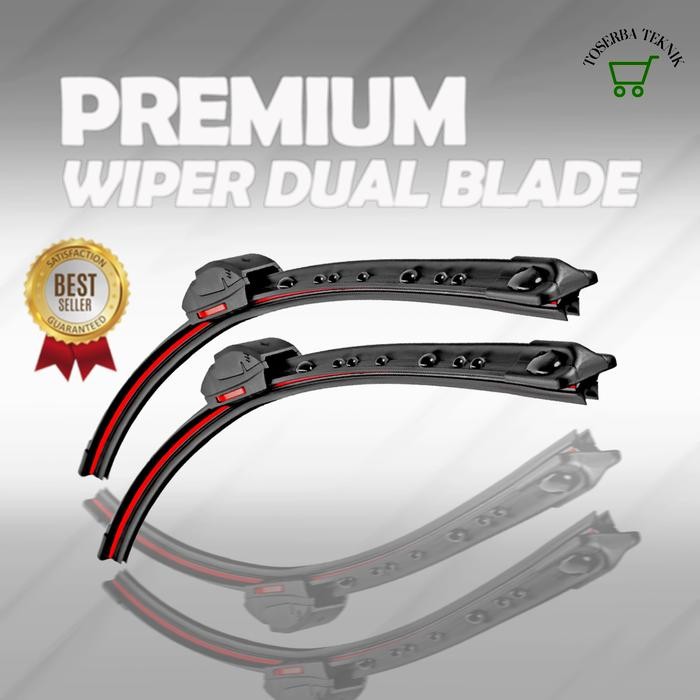 Wiper Dual Karet Double Blade Universal Wiper Frameles
