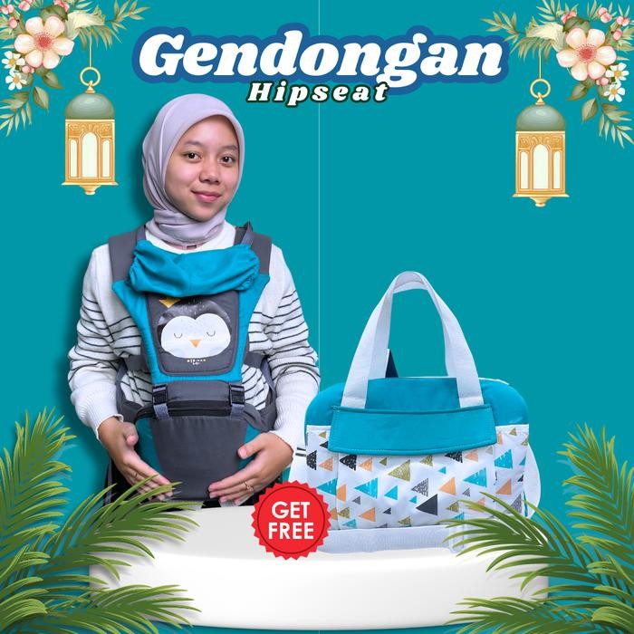 Auraby- Gendongan Bayi Depan Hipseat Trina Baby Hipseat Baby Carries Topi Get Free Tas Mudik