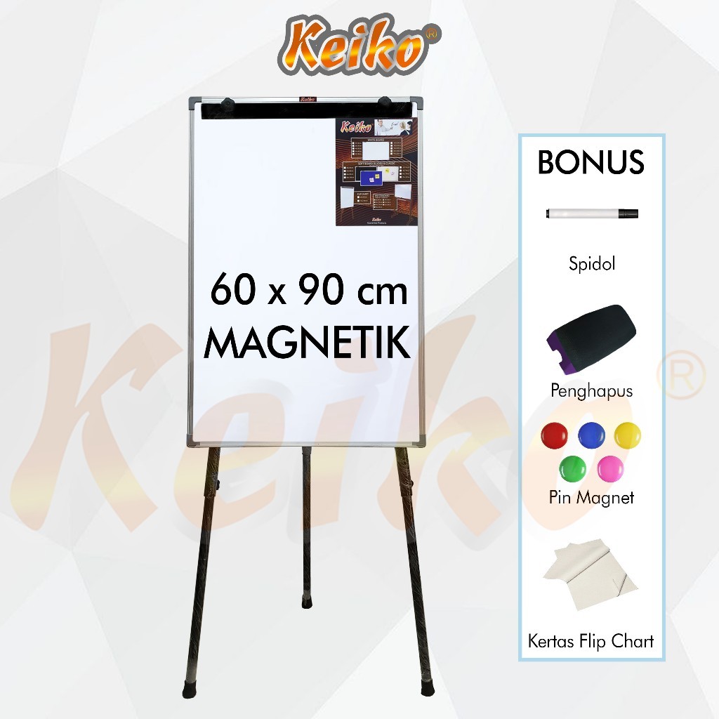 

Flip Chart / Flipchart / Papan Presentasi Magnet Keiko 60 x 90 cm