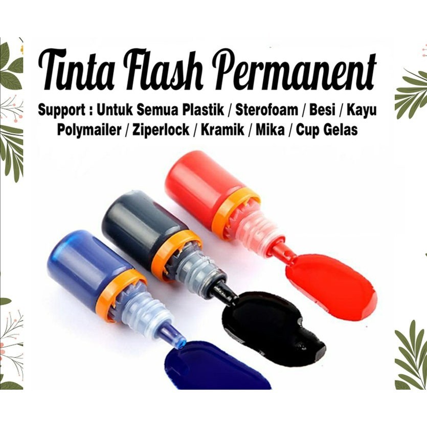 

Tinta Stempel Permanent Waterproof - Hitam, 5 ml