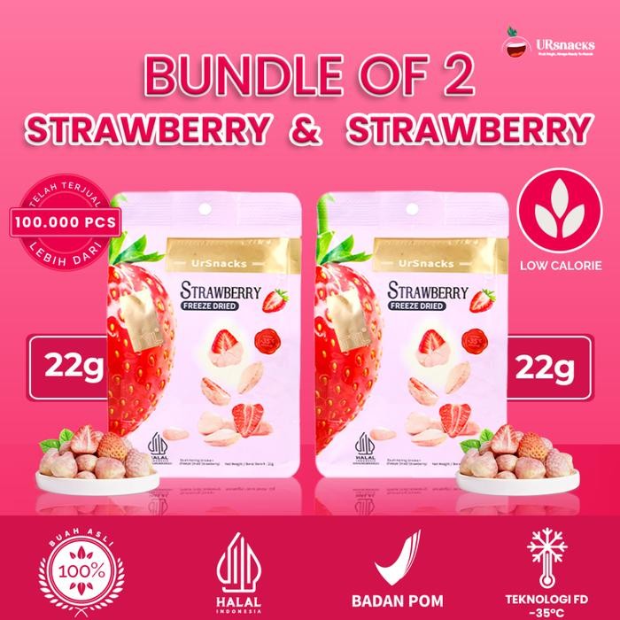 

NewZbgt- [RS] URSNACKS BUNDLE OF 2 - FREEZE DRIED STRAWBERRY 22gr + STRAWBERRY 22gr