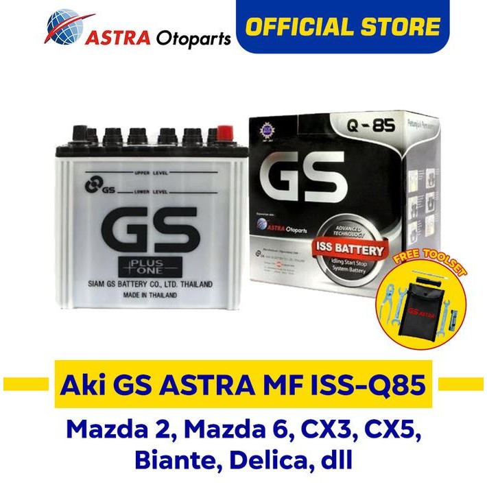 Aki Gs Astra Mf Iss Idling Start Stop Q85 Mobil Mazda 2, Cx 3, Biante