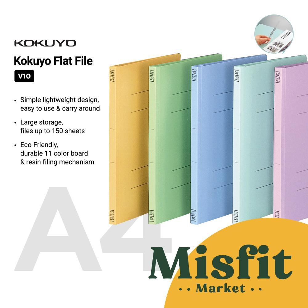KOKUYO FU-V10 Flat File A4 Binder Folder Document Dokumen Map Kertas 2 Lubang