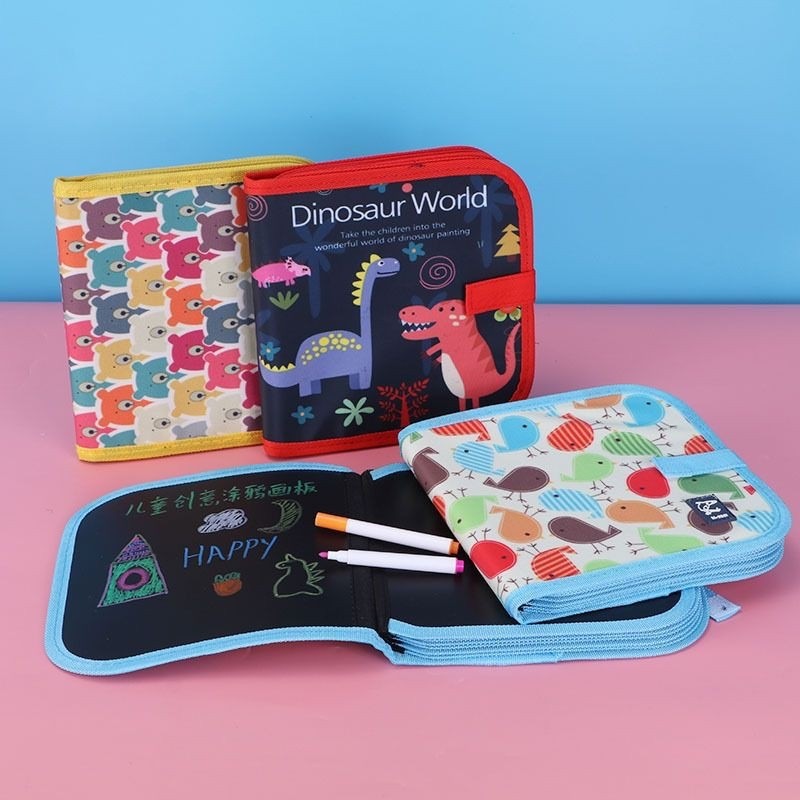 

Mainan Edukasi Anak Magic Drawing Book Portable - Buku Gambar anak Portable bisa dihapus Free Spidol