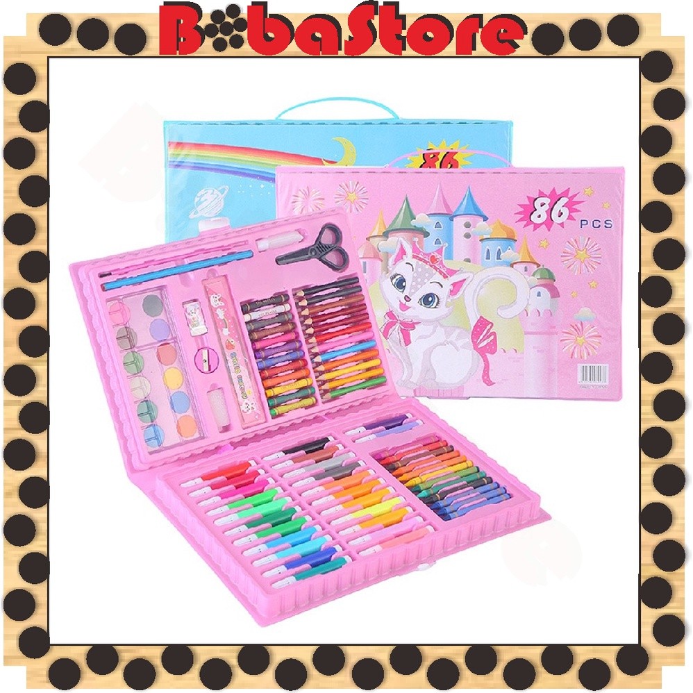

Bobastore Krayon Set Koper 86Pcs In 1 Pcs Pensil Warna Lengkap Set Alat Menggambar Mewarnai Cat Air