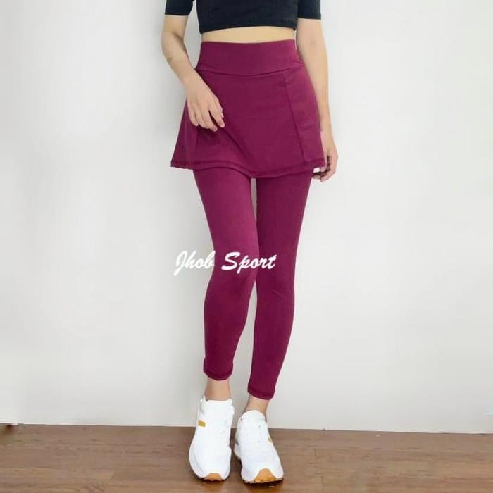Syamira- JHOB SPORT Legging Panjang Rok Muslimah/Leggiing Panjang Rok Polos Wanita/Legging Rok