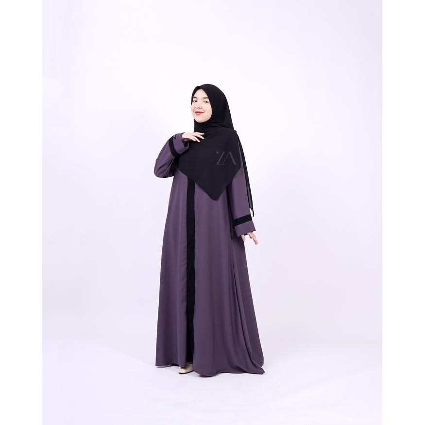 Busanae- Radwah Abaya Wanita Muslim Mewah Simple Syari Remaja Dress Hitam By Zafarnaz