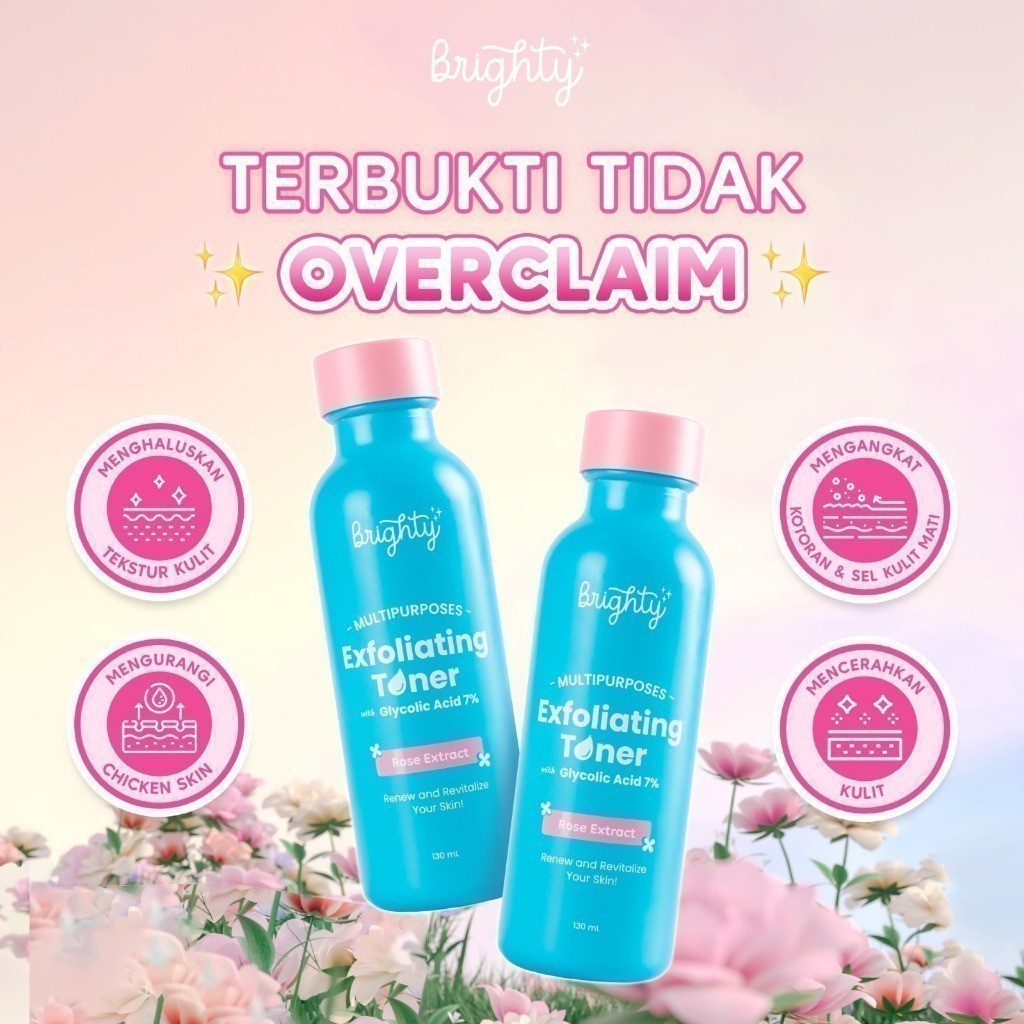 Brighty Multipurpose Exfoliating Toner Pemutih Badan Pencerah Badan Pencerah Ketiak Pemutih Leher