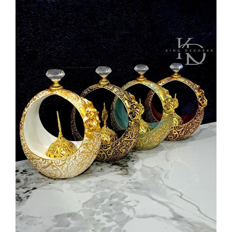 PREMIUM INDI Mabkhara Keranjang Kristal Bukhur Arab Mabkhara Dupa Estetik Buhur Bakar Dupa Tempat