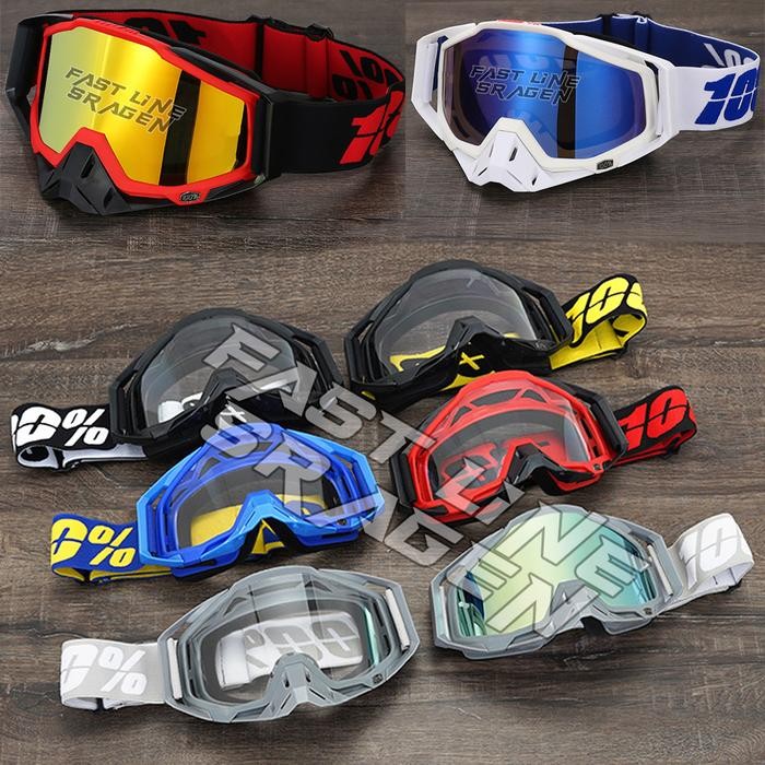 PREMIUM Kacamata Goggles helm trail 100 Percent cross supermoto Enduro Trabas Klx Crv Helm JPX GM