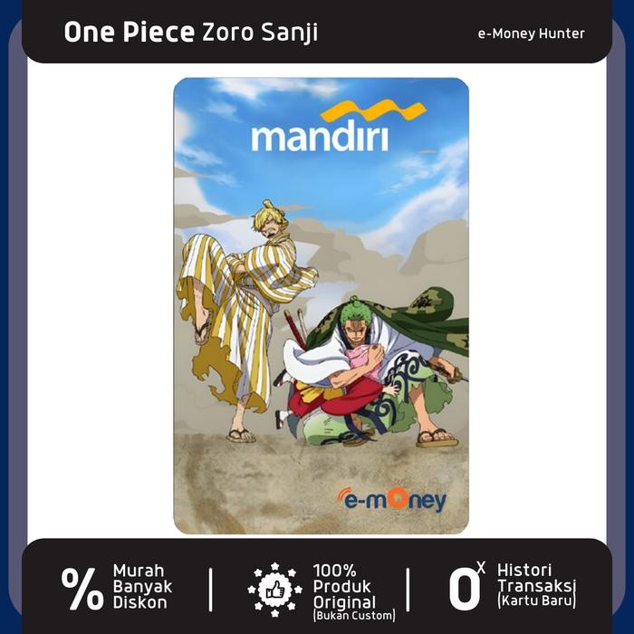 Ready e-Money ZORO SANJI One Piece Limited Edition eToll eMoney Mandiri OnePiece NFC