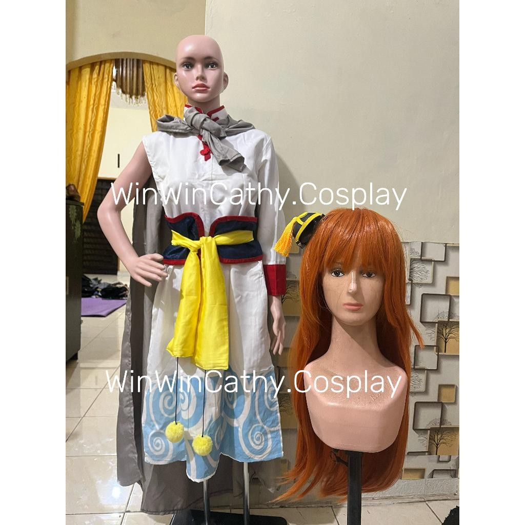 Ready Dijual-Baru Kostum Kagura Gintama Anime Kostum Wig Cosplay Murah Kagura Cheongsam Gintama