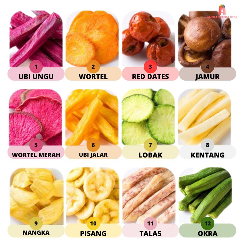 

Sajiandapur Snack Sayuran 250 Gr Crispy Buah Kering Cemilan Sehat 12 Macam Leisure