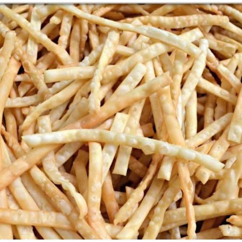 

Sajiandapur Pangsit Bawang Asin Gurih Tipis 250Gr / Sistik Bawang / Kripik Bawang /Keripik Bawang/