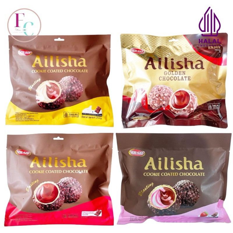 

Sajiandapur Coklat Ailisha Cookie Coated Chocolate Ball 200G Bag Besar