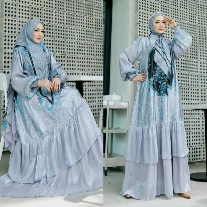 Layali- GAMIS JEVINA PART 2 YODIZEIN FULL SILKY PRINTING MUSLIM LEMBUT