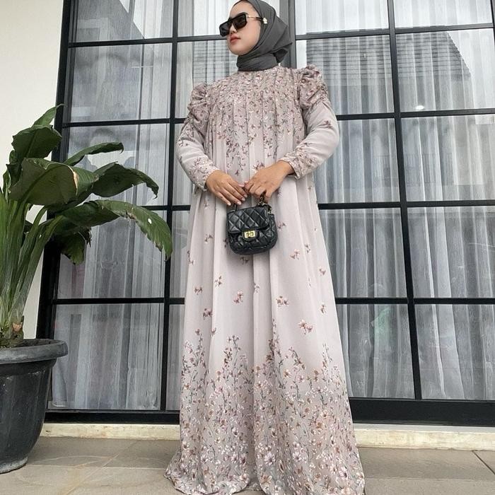 Layali- GAMIS CERUTY BUNGA ZASKIYA KEKINIAN