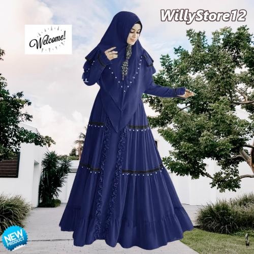 Modest- SYAKIRA SYARI Set Muslimah Terbaru / Gamis Syrai Free Hijab / Gamis Ceruty Premium / Dress