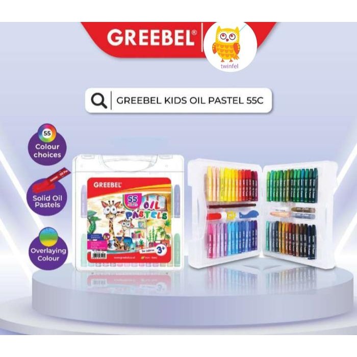 

Greebel Crayon Krayon Kids Oil Pastel (55 warna) untuk Anak non toxic