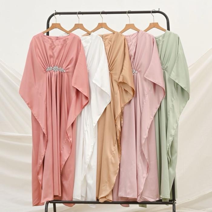 Mosya- KAFTAN TIARA TERBARU Polos Muslim Gamis Wanita Lebaran