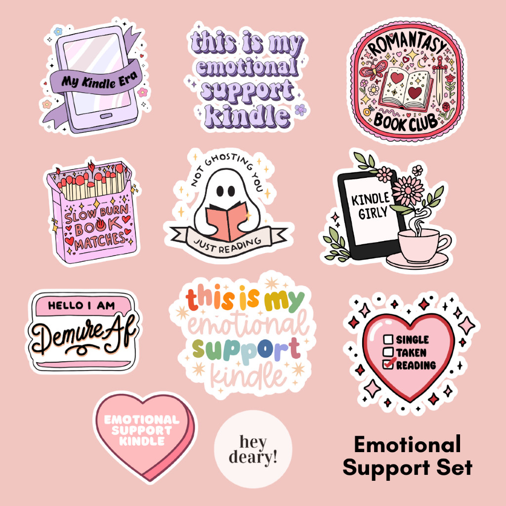 

UM1 HeyDeary Stickers Set Self Love Affirmation & Bookish