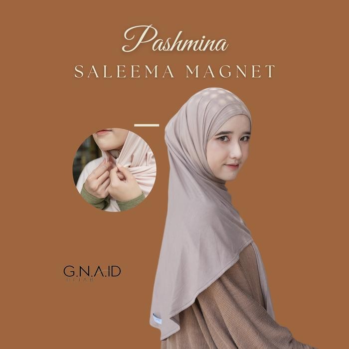 Lamia- G. N. A. ID - Hijab Saleema Oval Magnet Pashmina Rayon Premium G.N.A.ID - Panjang Depan