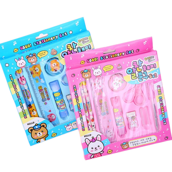 

UM1 Pensil Set 9in1 Mini Stationery Peralatan Menulis Anak Karakter Lucu