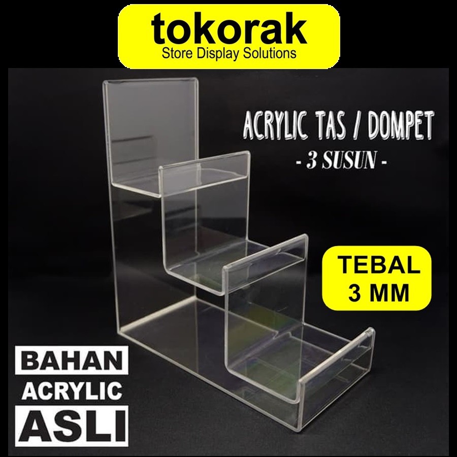 

ACRYLIC TAS 3 SUSUN AKRILIK MIKA STAND