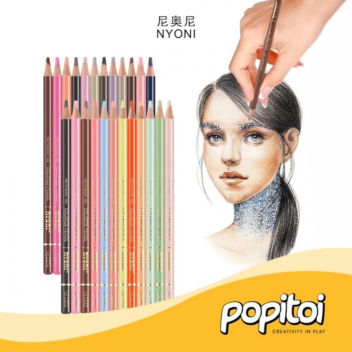 

TERLARIS NYONI N8535 Chalk Pastel Skin Tone Oiled 24 Color Pencil Pensil Warna