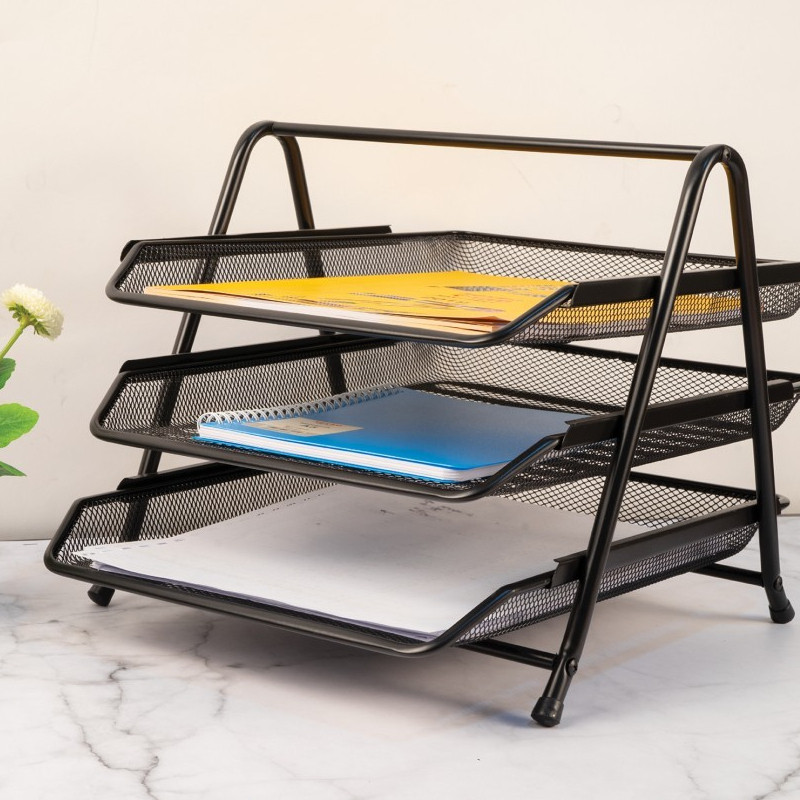 

Rak Kertas File Dokumen Surat 3 Susun Jaring Besi - Paper Document Letter Tray Desk Storage 3 Tier