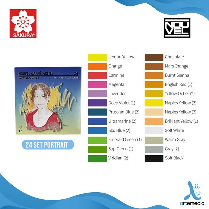 

TERLARIS Soft Pastel Sakura Set 24 Portrait Color Nouvel Carre Pastel