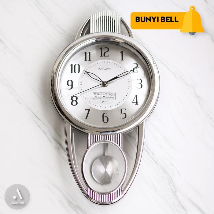 Ready Esti Loren Jam Dinding Bandul Melody Bunyi Setiap Jam